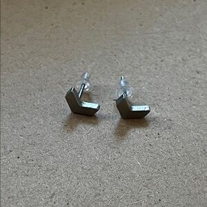 Silver Geometric Stud Earrings